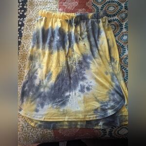 Women's tie dye drawstring skirt